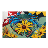 Maryland Blue Crab Black-Eyed Susan, Large Flag, 56 x 34.5" with 2 grommets