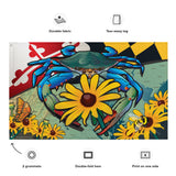 Maryland Blue Crab Black-Eyed Susan, Large Flag, 56 x 34.5" with 2 grommets