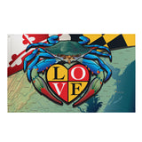 Maryland Blue Crab "Love", Large Flag, 56 x 34.5" with 2 grommets