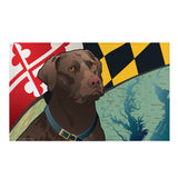 Maryland Chocolate Lab, Large Flag, 56 x 34.5" with 2 grommets