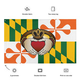 Maryland flag Irish Claddagh, Large Flag, 56 x 34.5" with 2 grommets