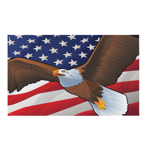 USA Bald Eagle, Large Flag, 56 x 34.5" with 2 grommets