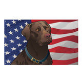 USA Chocolate Lab, Large Flag, 56 x 34.5" with 2 grommets