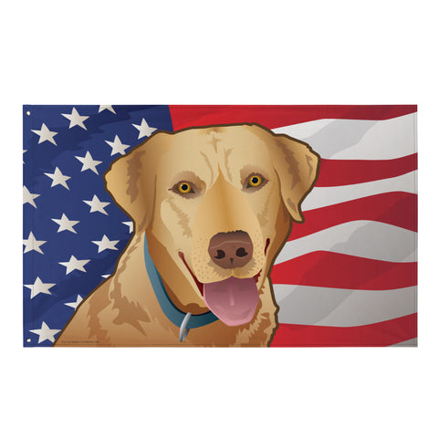 USA Yellow Lab, Large Flag, 56 x 34.5" with 2 grommets