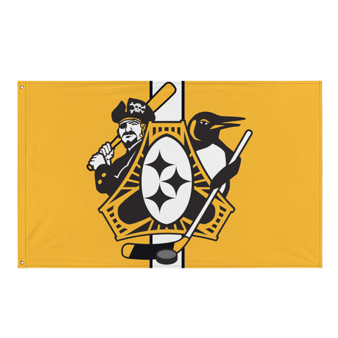 Pittsburgh Sports Fan, Large Flag, 56 x 34.5" with 2 grommets