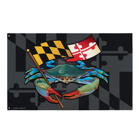 Blue Crab Maryland Banner Flag, Large Flag, 56 x 34.5" with 2 grommets