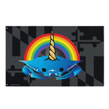 Unicorn Crab w/ Rainbow, Large Flag, 56 x 34.5" with 2 grommets