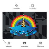 Unicorn Crab w/ Rainbow, Large Flag, 56 x 34.5" with 2 grommets