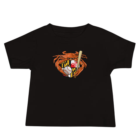 Oriole Baseball Crab Maryland Crest, Baby Jersey Short Sleeve Tee