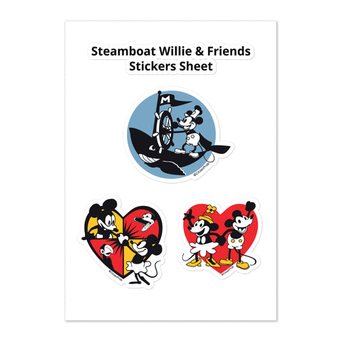 Steamboat Willie & Friends Series, Bubble-free Stickers sheet