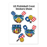 US Pickleball Crab Crest, Sticker sheet