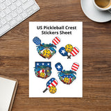 US Pickleball Crab Crest, Sticker sheet