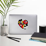 Steamboat Willie & Friends, Love with Hearts, Bubble-free Sticker