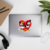 Steamboat Willie in Love with Heart, Bubble-free Sticker