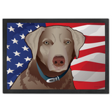 USA Silver Lab Doormat by Joe Barsin