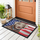 USA Silver Lab Doormat by Joe Barsin