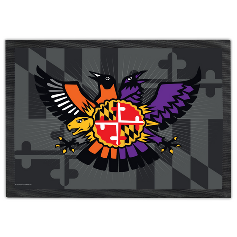 Maryland Birdland Terp Crest w/ MD Color Flag, Doormat