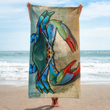 Coastal Blue Crab Towel by Joe Barsin, 30x60"