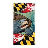 Maryland Terrapin Towel by Joe Barsin, vertical 30x60"