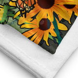 Maryland Blue Crab Black-Eyed Susan Towel by Joe Barsin, vertical 30x60"