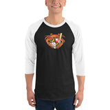 Oriole Baseball Crab Maryland Crest, 3/4 sleeve raglan shirt