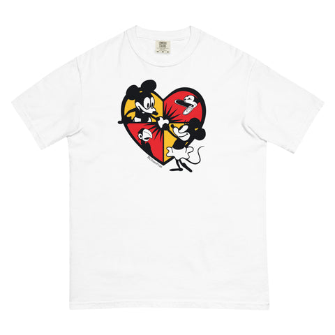 Steamboat Willie & Friends, Love with Hearts, Unisex garment-dyed heavyweight t-shirt