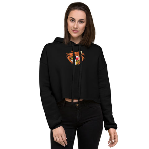 Oriole Baseball Crab Maryland Crest, Crop Hoodie