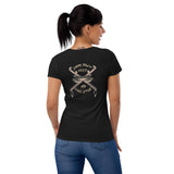 Here's Jimmy!, "Jimmy Don't Need No Cullstick" in tan, Women's short sleeve t-shirt