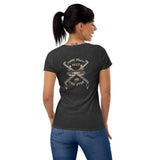 Here's Jimmy!, "Jimmy Don't Need No Cullstick" in tan, Women's short sleeve t-shirt