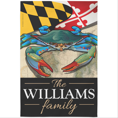 Maryland Blue Crab Design, Personalized Garden Flags