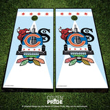 Chicago Sports Fan Crest II Cornhole Board Vinyl Skin Wraps, 24x48"