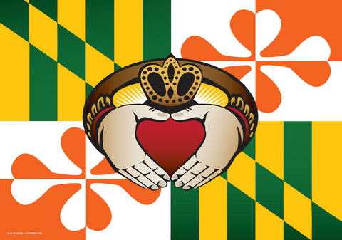 Maryland Irish Claddagh Door Mat by Joe Barsin, 30x18