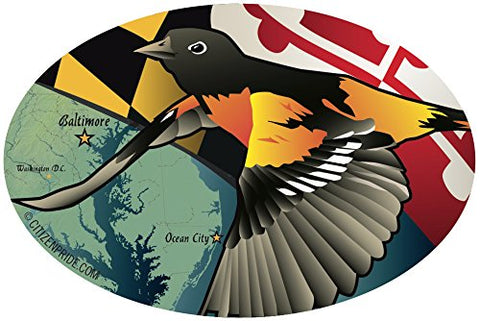 Maryland Oriole Oval Window Decal, 6x4