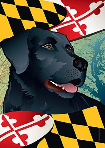 Maryland Black Lab Large House Flag by Joe Barsin, 28x40