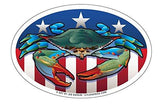 Blue Crab USA Oval Magnet, 6x4