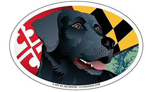 Maryland Black Lab Oval Magnet, 6x4