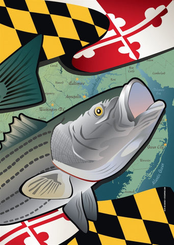 Maryland Rockfish Large House Flag by Joe Barsin, 28x40