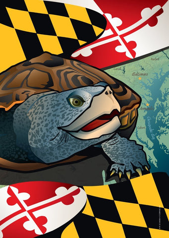 Maryland Terrapin Large House Flag by Joe Barsin, 28x40