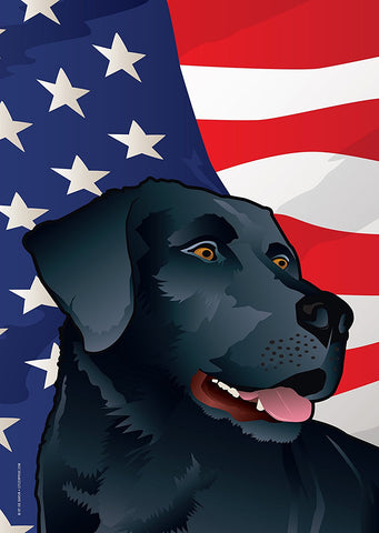 USA Black Lab Large House Flag by Joe Barsin, 28x40