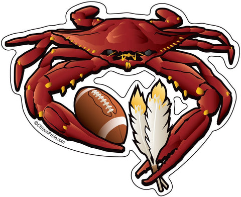 Washington Sports Crab Football, Large Decal