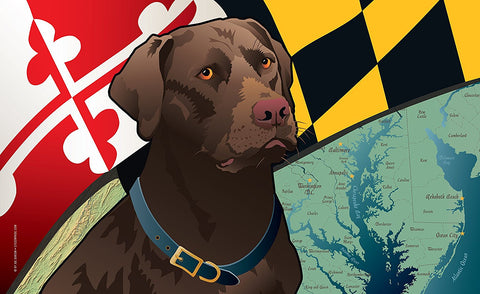 Maryland Chocolate Lab Door Mat by Joe Barsin, 30x18