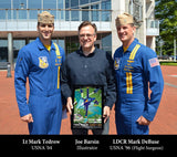 Blue Angels pilots with illustrator Joe Barsin