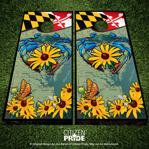 MD Blue Crab Black-Eyed Susan Cornhole Boards, 24x48"