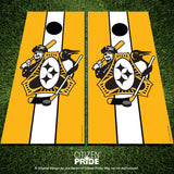 Pittsburgh Three Rivers Roar Sports Fan Cornhole Board Vinyl Skin Wraps, 24x48"