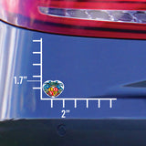 Size chart for Blue Crab LOVE Crest Die Cut Sticker, 2 x 1.7"