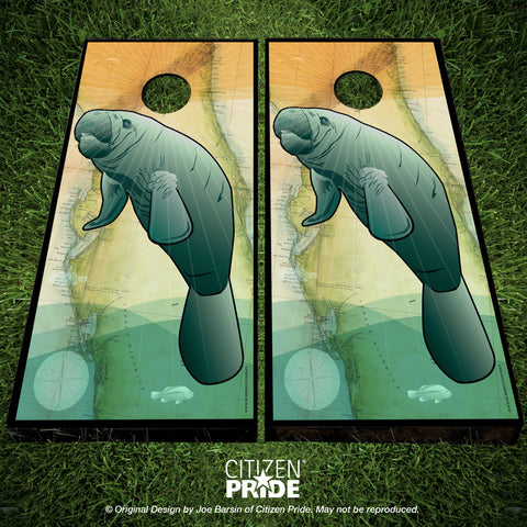 Coastal Manatee of Florida Cornhole Boards, 24x48"