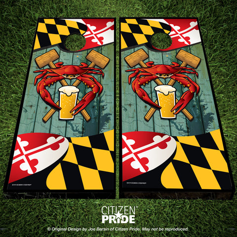 Maryland Crab Feast Cornhole Boards, 24x48"