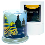 Luxury Soy Candle, High Tide Fragrance, Hand Poured/Hand Labeled, Housed in Gift Packaging.