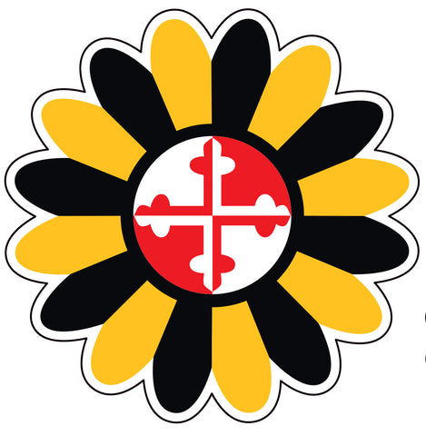 Maryland Power Flower, Large Decal, die cut vinyl, 12" to 24" wide