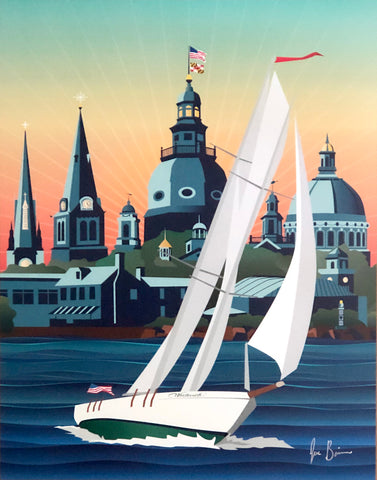 Schooner Woodwind Chesapeake Bound art print